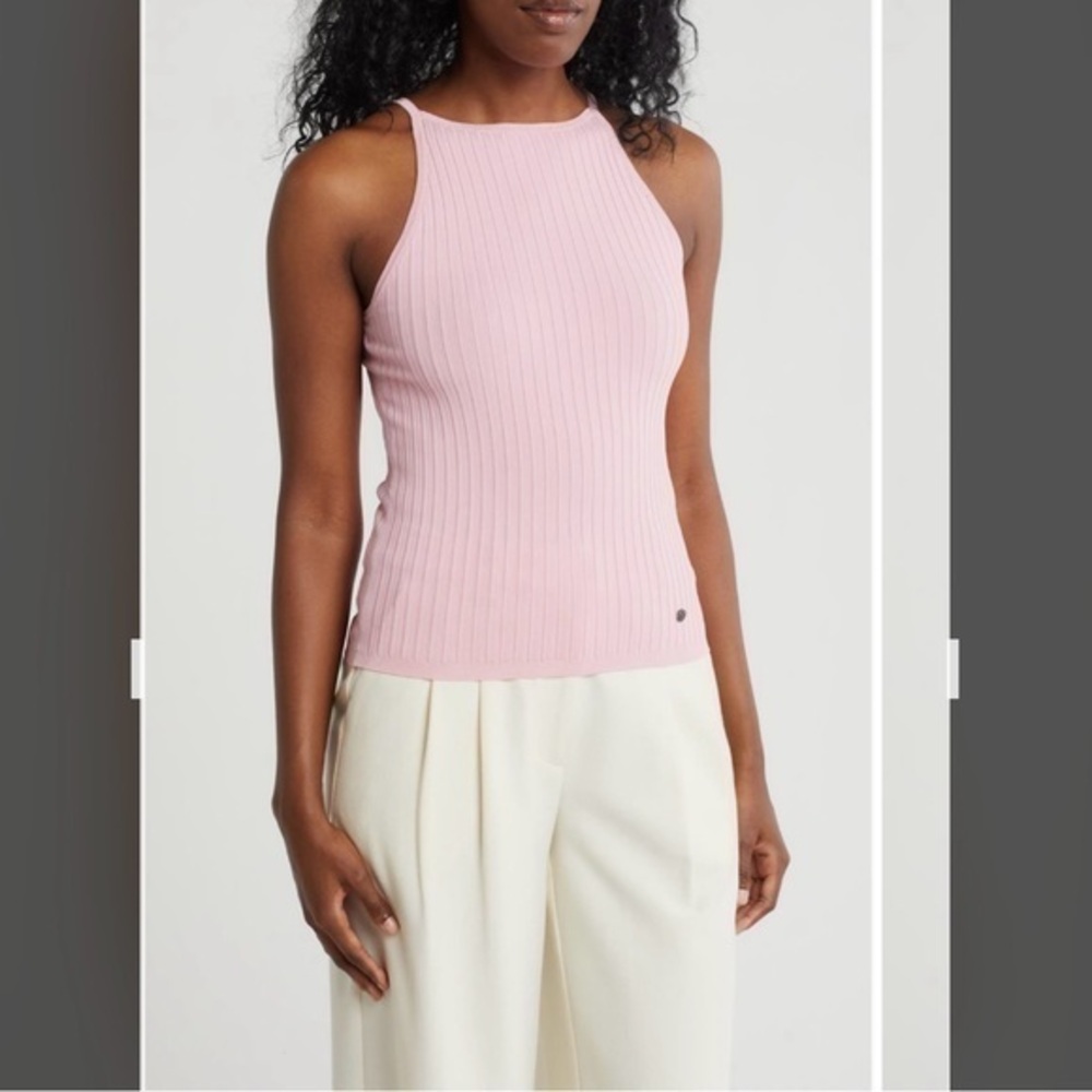 Ted Baker London Box Rib Knit Camisole in Pale Pink Size US 4 / Ted 1